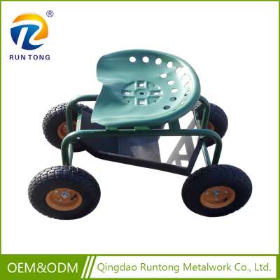 Wholesale Durable Useful Mini 4 Wheels Steel Croft Farmer Garden Tool Cart