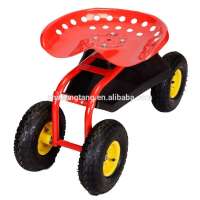 Garden work seat cart with four wheels Garden tool rolling cart TC1853