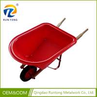 Factory Supply One Wheel Rubber Handle Red Wheelbarrow Durable Barrow