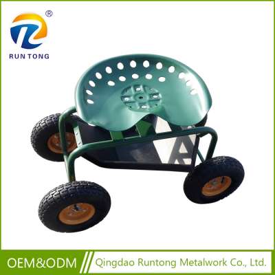 Hot Sell latest durable home nursery farmer 4 wheel green garden cart parts